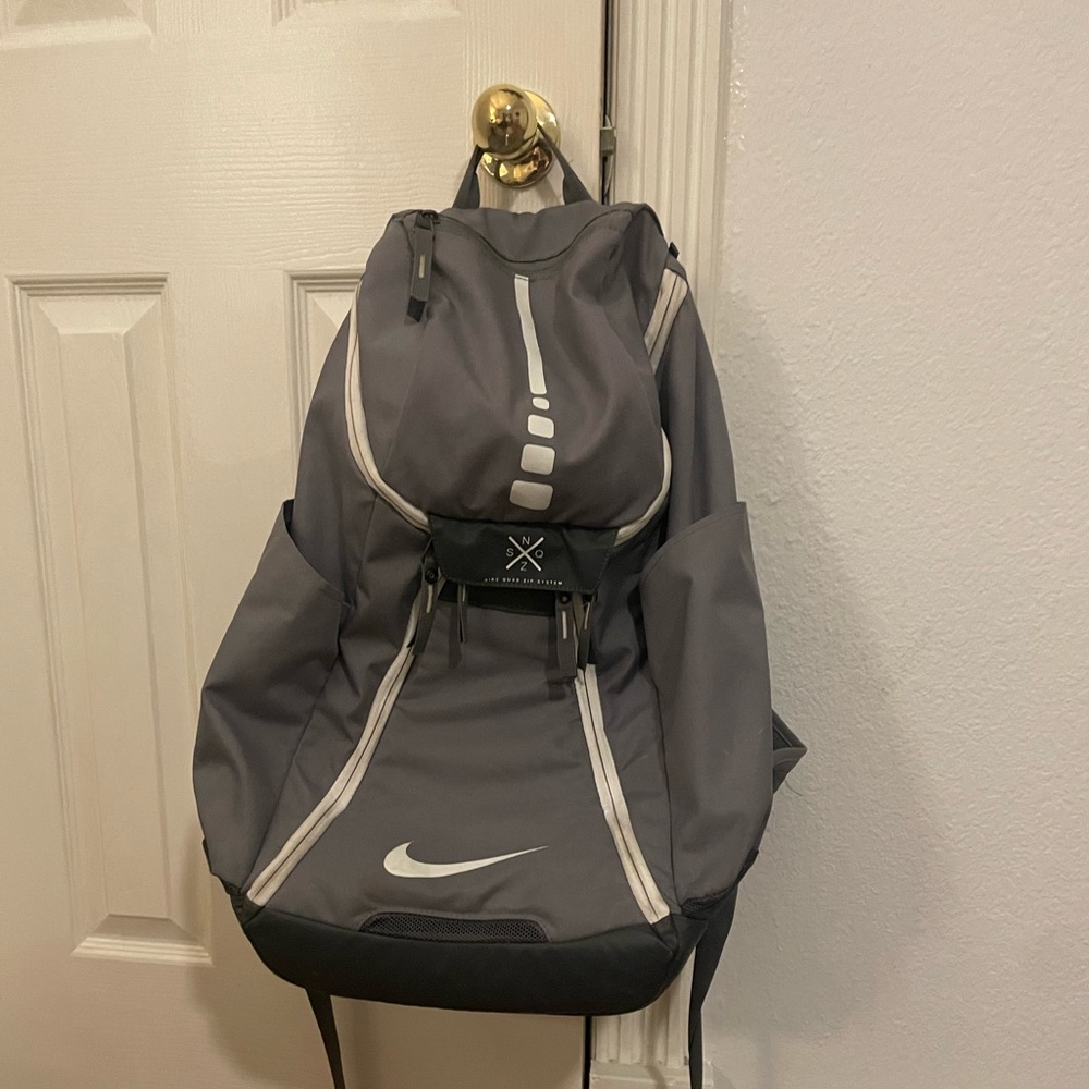 Nike gray and white basketball backpack
